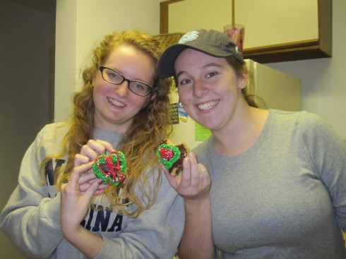 My American friends also participated in the gingerbread-heart decoration competition